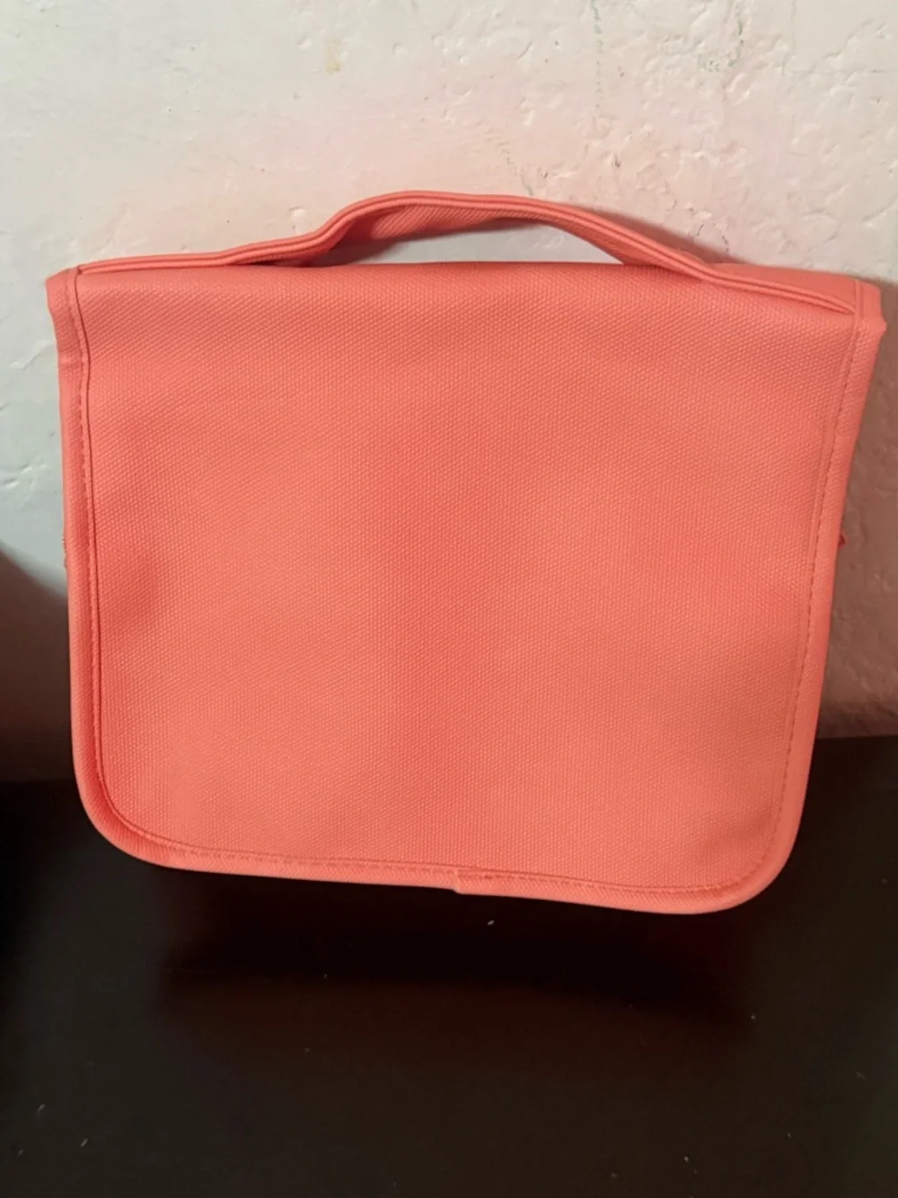 Lancome Coral Pink Travel Cosmetic Case with Top Handle